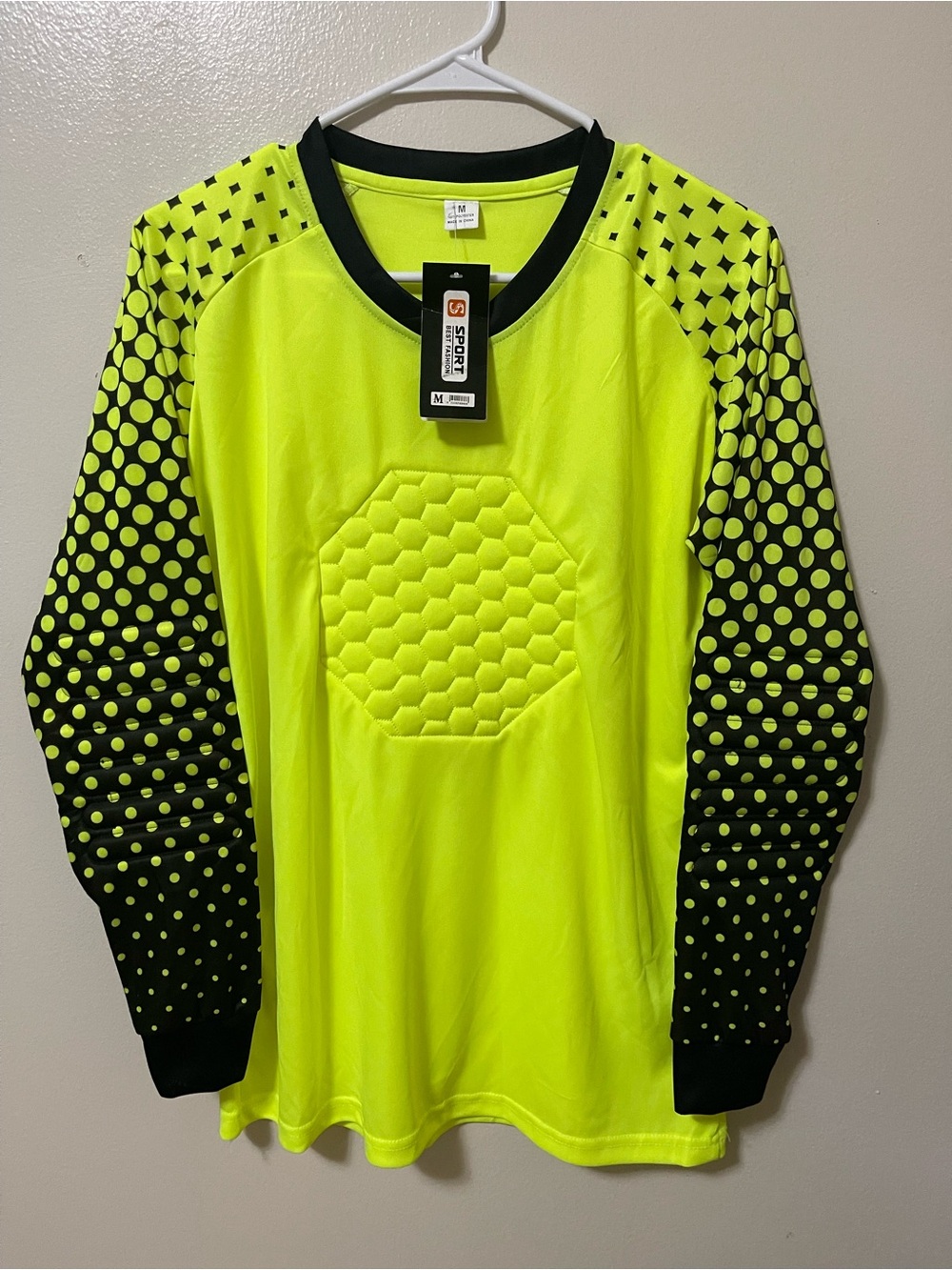 BEAST FASHION Neon Yellow & Black Padded Goalkeeper Jersey